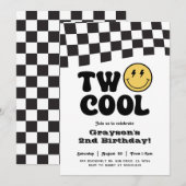 かっこいい誕生日スマイルパーティー招待状 招待状 (正面/裏面)