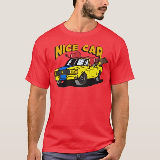 かっこいい車のアート ファミリー Tシャツ (正面)
