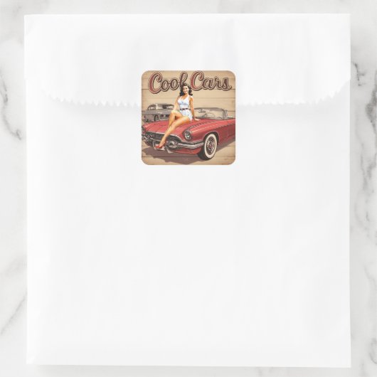 かっこいい車 スクエアシール (バッグ)