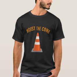 かっこいい道路工事用Tシャツ「コーンを上げろ」ユーモア Tシャツ