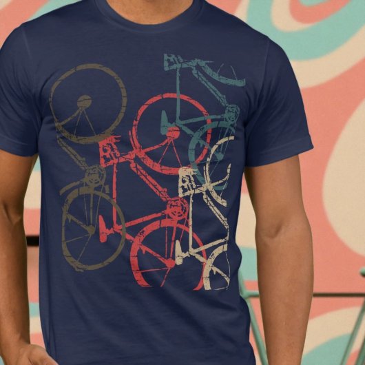 かっこいい重なり合う自転車 Tシャツ