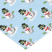 かっこいい雪だるまのクリスマス冬青いパターン ショートテーブルランナー (コーナー)