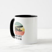 かっこいい飛行機と夕日、ヴィンテージ・レトロスタイルのカスタム マグカップ (正面左)