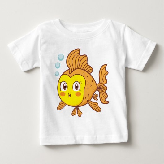 かっこいい魚の赤ちゃん ベビーTシャツ (正面)