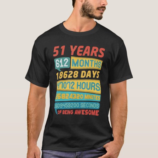かっこいい51歳 ヴィンテージ 51歳の誕生日 Tシャツ (正面)