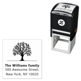 かっこいい おしゃれな ツリー ファミリー ネーム テキスト 戻り先住所 セルフインキングスタンプ
