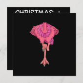 かっこいい フラミンゴ ハロウィン 仮装 コスプレ 面白い 招待状 (正面/裏面)