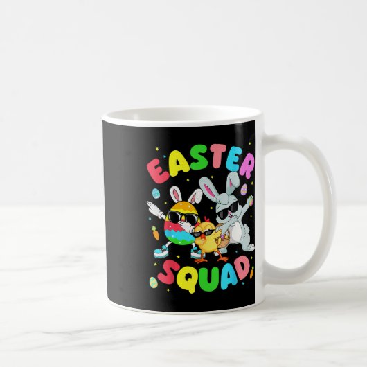 かっこいい ユニーク ウサギ 卵 鳥 Easter 仲間 デー メンズ コーヒーマグカップ (右)