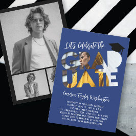 かっこいい 卒業 切り抜き フォト 現代の 卒業 パーティー 招待状