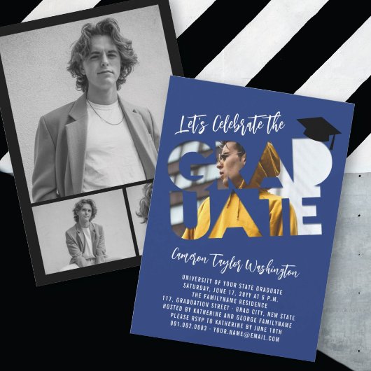 かっこいい 卒業 切り抜き フォト 現代の 卒業 パーティー 招待状