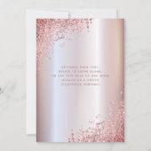 かっこいい 現代 ダイヤモンド ラグジュアリー ローズゴールド スイート16 招待状 (裏面)