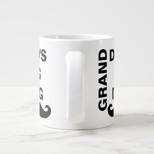 かっこいい 黒と白の 父の日の 祖父の大きな ジャンボコーヒーマグカップ (裏面)