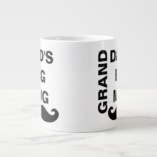 かっこいい 黒と白の 父の日の 祖父の大きな ジャンボコーヒーマグカップ (正面)