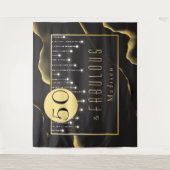 かっこいい!50歳の誕生日おめでとう!インクブラック タペストリー (正面)