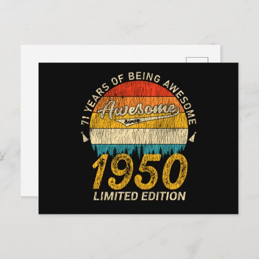 かっこいい!1950年代スタイルのレトロな75歳の誕生日プレゼント ポストカード (正面/裏面)