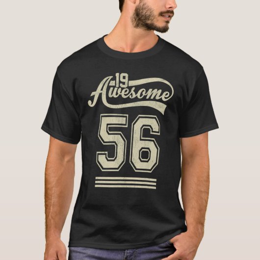 かっこいい 1956年 生まれ 1956年生まれ 66歳の誕生日 66才 Tシャツ (正面)