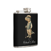 かっこいいTee-Rexゴルファー恐竜シグネチャー名前 フラスク (右)