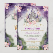 かつてのむらさきの城のお誕生日会　１さいのお誕生日おめでとう 招待状 (正面/裏面)