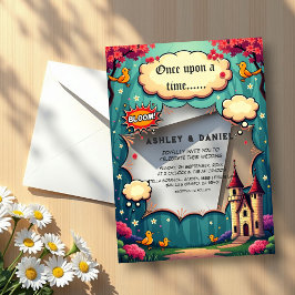 かつてウッドランドキャッスルフェアヤテール結婚ズ アクリル招待状