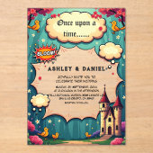 かつてウッドランドキャッスルフェアヤテール結婚ズ アクリル招待状 (正面)