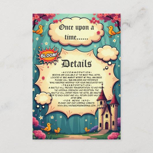 かつてウッドランドキャッスルフェアヤテール結婚ズ エンクロージャーカード (正面)