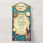 かつてウッドランドキャッスルフェアヤテール結婚ズ オールインワン招待状 (内側)