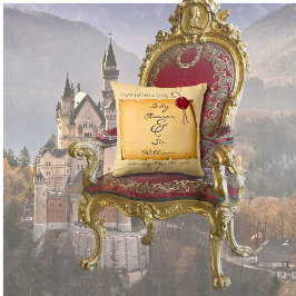 かつて中世の古いスクロールのワックスシール クッション