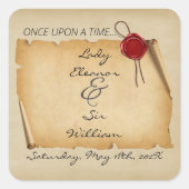 かつて中世の古いスクロールのワックスシール スクエアシール (正面)