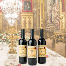 かつて中世の古いスクロールのワックスシール ワインラベル