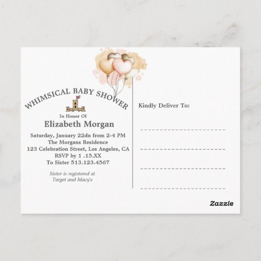 かつて喜びの国で赤ん坊のシャワーが浴びてきた ポストカード (裏面)