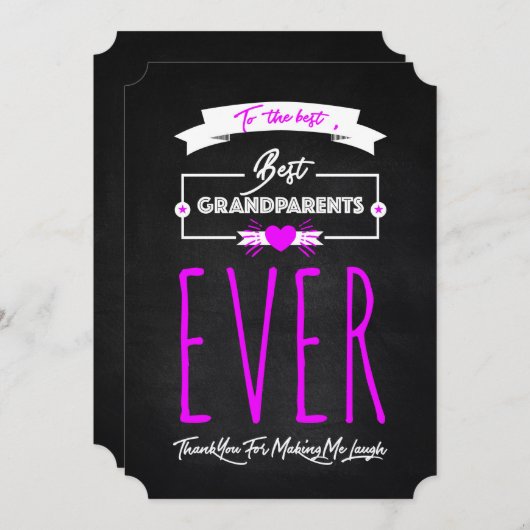 かつて最高のの祖最高の父サンキュー母に対して サンキューカード (正面/裏面)