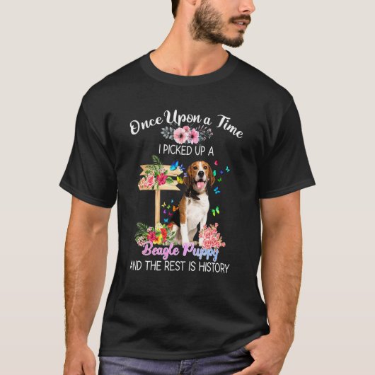 かつて私はビーグル犬の子犬を拾いました Tシャツ (正面)