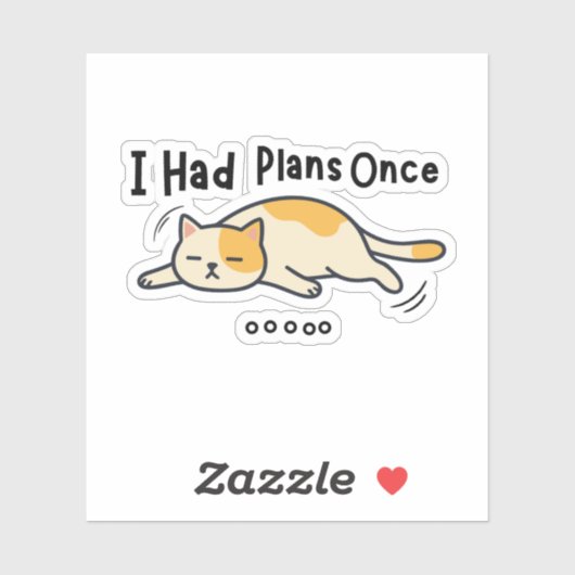 かつて計画を立てたことがある面白い怠け猫 シール (シート)