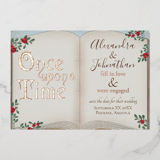 かつて金ゴールド本おとぎ話結婚の 箔招待状 (正面)