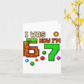 かつて6歳、今7歳 オーサムレトロゲーミング 67 ミームジョーク カード (黄色い花)