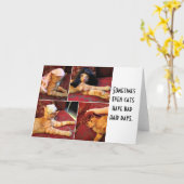 かつらの中空白のの猫 カード (黄色い花)