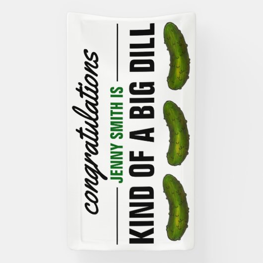 かなりビッグなディル(取引)グリーンピックルおめでとう 横断幕 (縦)