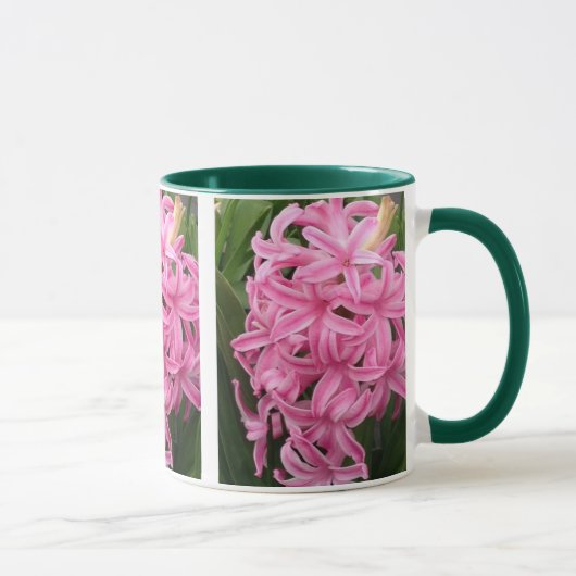 かなりピンクのヒヤシンスの花3マグカップ マグカップ (右)