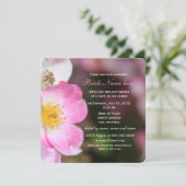 かなりワイルドなピンクのバラの花 ブライダルシャワー 招待状 (スタンド正面)