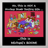 かなり散らかった部屋のカスタマイズ ポスター (正面)