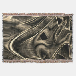 かなり曲がった、焼けた松の木のような溝のある見た目 スローブランケット