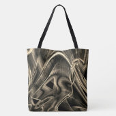 かなり曲がっていて、焦げた松の木のような溝がある トートバッグ (裏面)