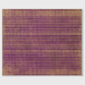 かなり焼けたオレンジ色のバーガンディー色のダメージ加工のストライプ ラッピングペーパー (フラット)