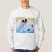 かにゃがわおきなみうら(サーフィン猫) Tシャツ (正面)