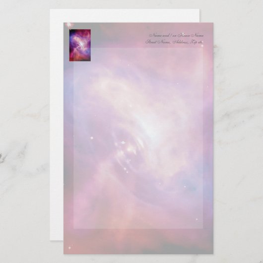 かにパルサーのタイムラプス-中性子星 便箋 (正面/裏面)