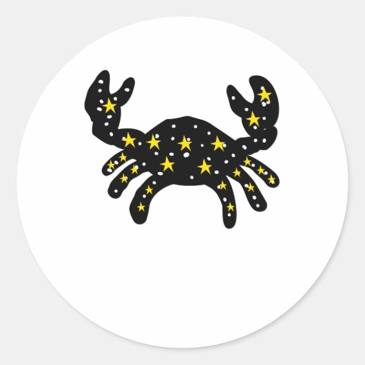 かに宇宙スターシール - 宇宙の動物 ラウンドシール (正面)