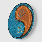 かに座と辰年 ラージ壁時計 (傾斜)