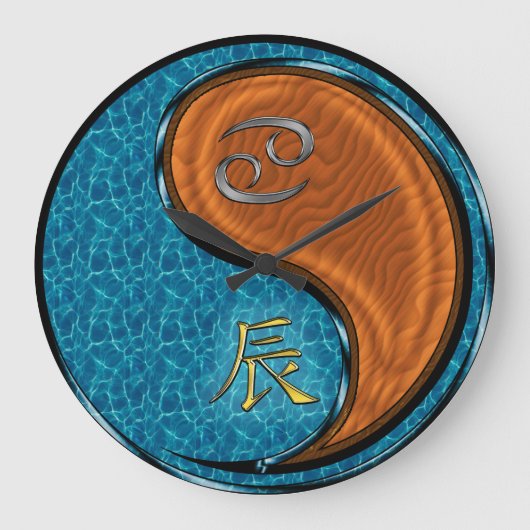かに座と辰年 ラージ壁時計 (正面)