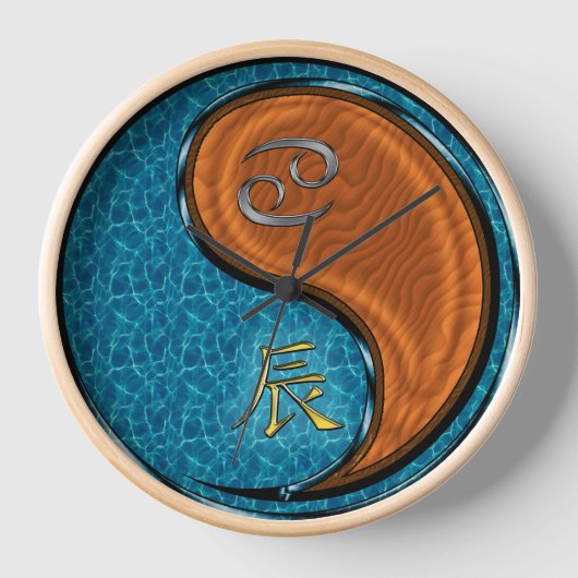 かに座と辰年 壁時計 (正面)