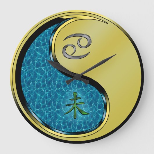 かに座と金属の羊 ラージ壁時計 (正面)